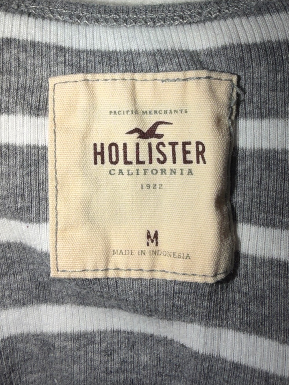Vintage Y2K Hollister 2000s Striped Henley Tank Top - Picture 7 of 8